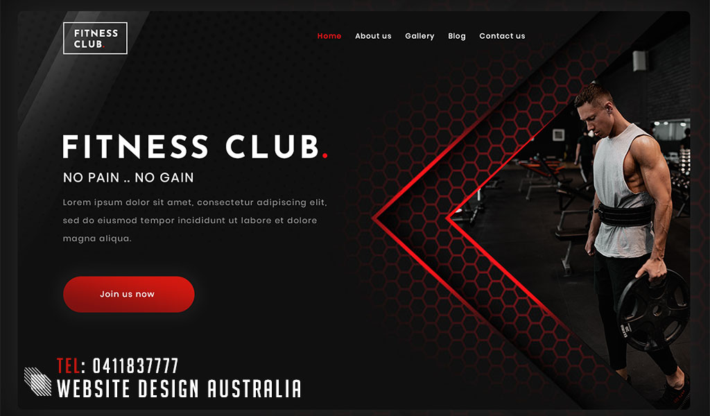 Website design for a gym australia