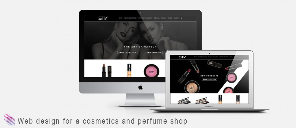 Web design for a cosmetics and perfume shop
