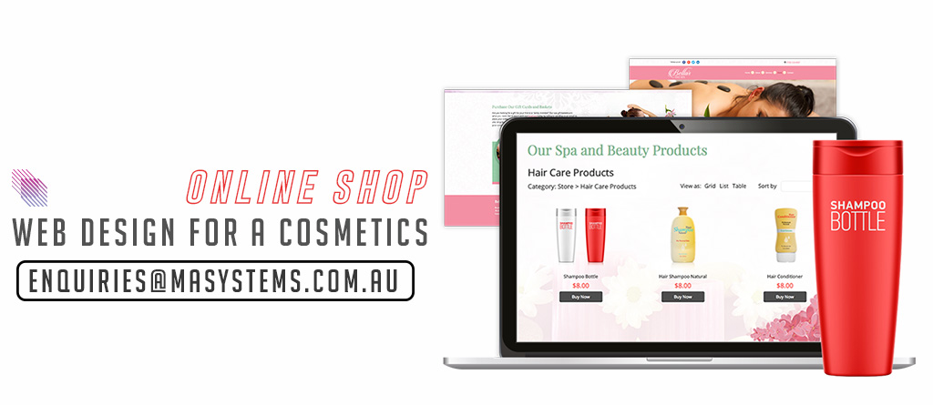 Web design for a cosmetics and perfume shop